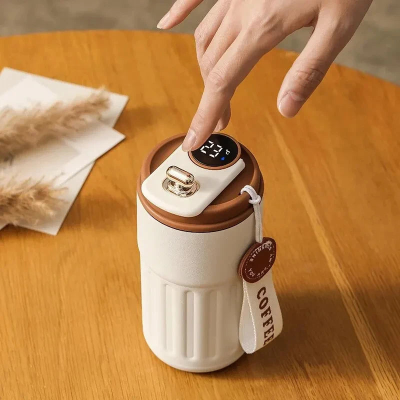Copo Térmico Inteligente com Display de Temperatura em Aço Inoxidável | Ideal para Café, Carro e Presente