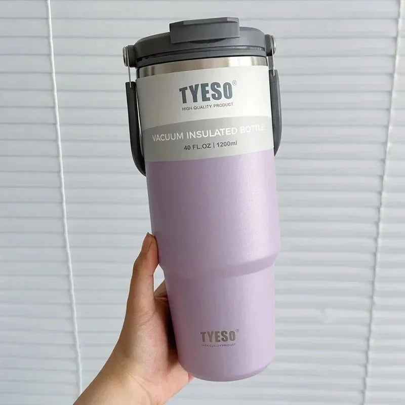 TYESO Tumbler Térmico Inox — Dupla Parede, Quente ou Gelado, Pronto Para Qualquer Jornada