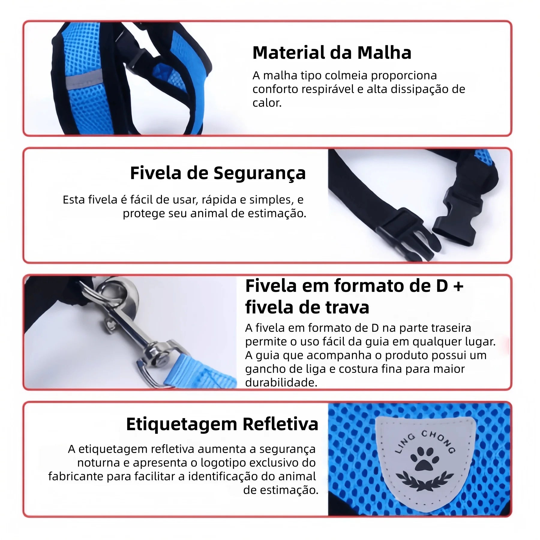 🐾 Peitoral Antiderrapante para Cães e Gatos com Guia – Conforto e Segurança para Passeios