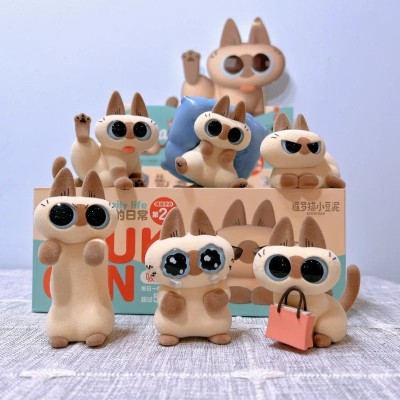 Blind Box Azuki Can Gatinho Siamês – Série Daily Life V2/V3 | Mini Figure Decorativa