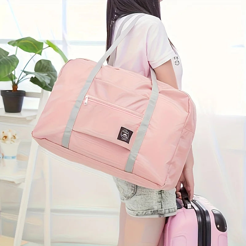 Bolsa de Viagem Dobrável – Leve, Grande Capacidade, Ideal para Avião, Academia e Fim de Semana