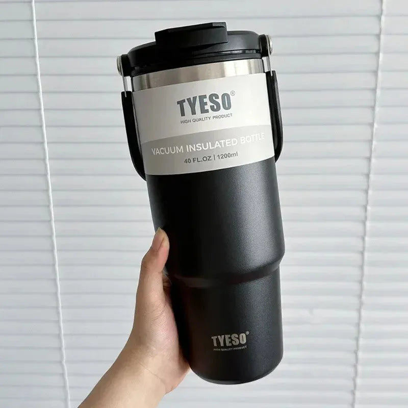 TYESO Tumbler Térmico Inox — Dupla Parede, Quente ou Gelado, Pronto Para Qualquer Jornada
