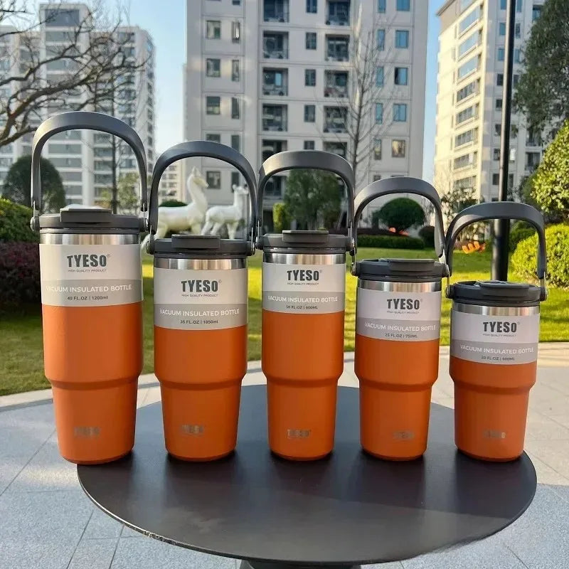 TYESO Tumbler Térmico Inox — Dupla Parede, Quente ou Gelado, Pronto Para Qualquer Jornada