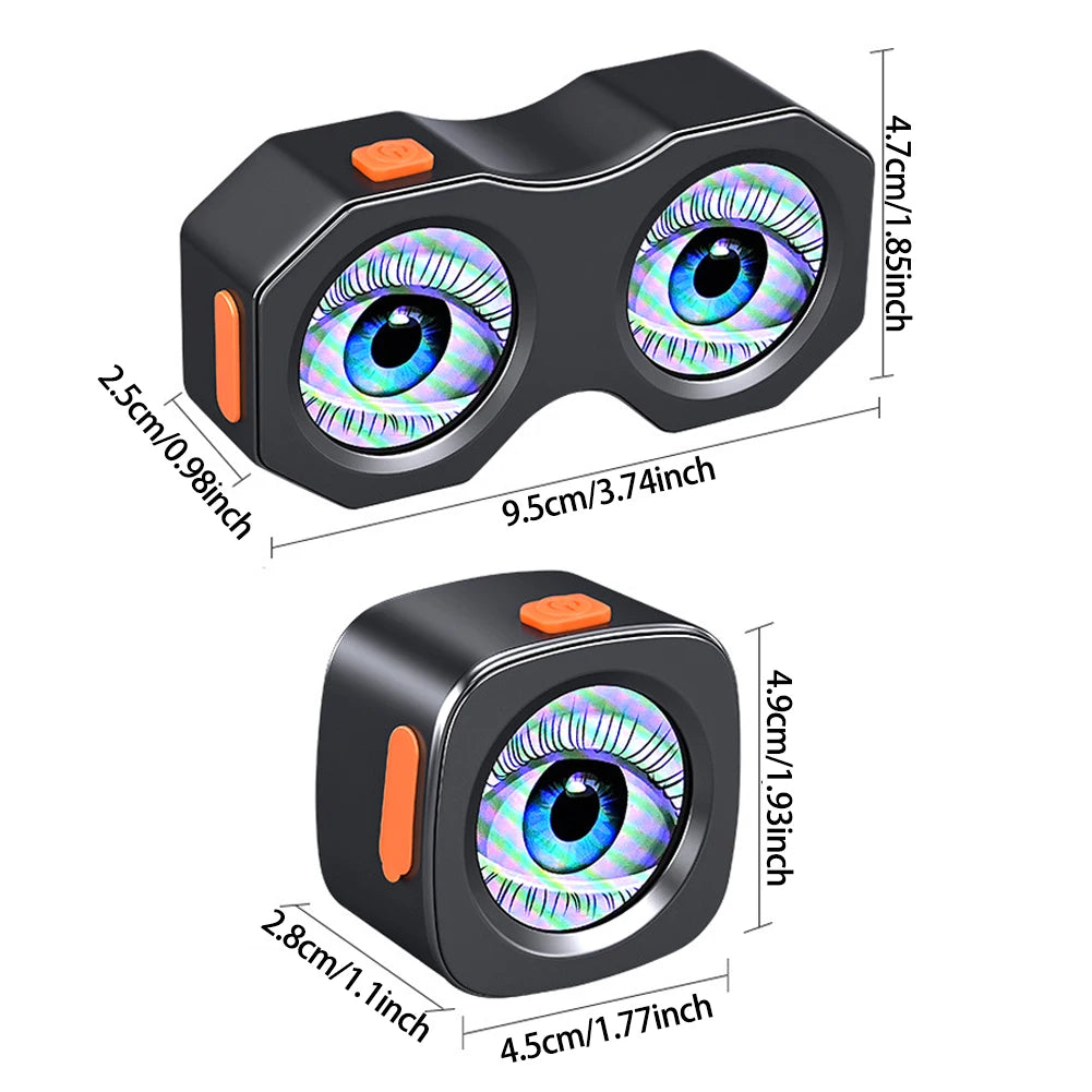 Lanterna Traseira Bike Devil Eyes LED – Luz Decorativa Recarregável USB-C com Efeito Olhos, À Prova d’Água para Bicicleta/Moto