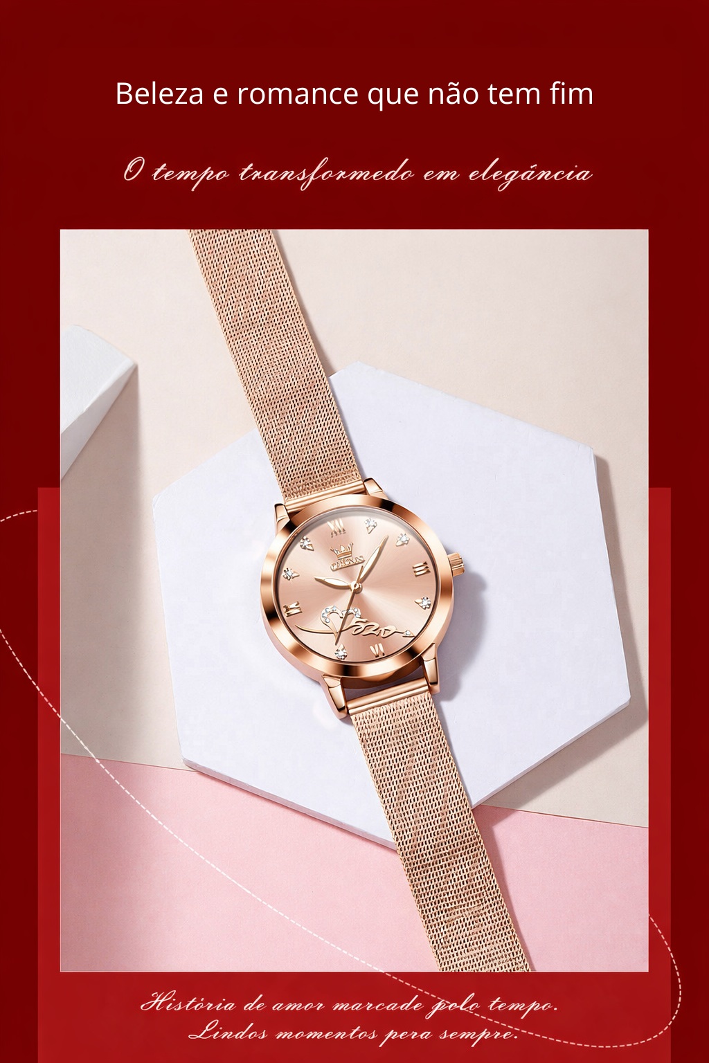 Relógio Feminino OLEVS 5530 Quartz Aço Inoxidável