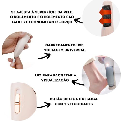 ✨ Lixa de Pé Elétrica Recarregável à Prova D’Água | Pedicure Profissional em Casa