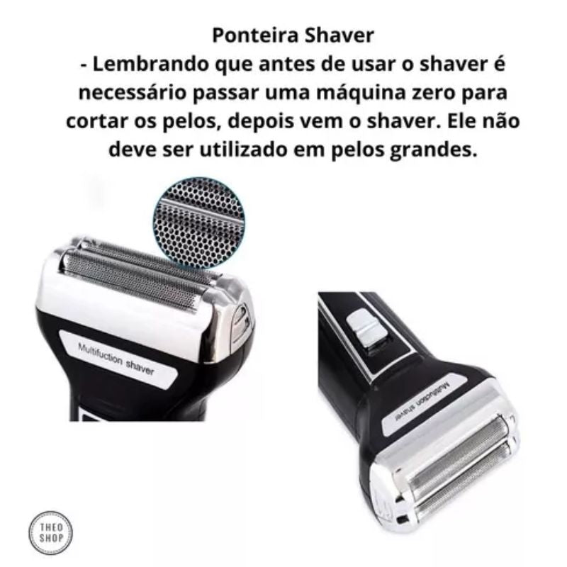 ✨ Máquina Kemei 3 em 1 | Barbeador, Aparador e Cortador | Bivolt