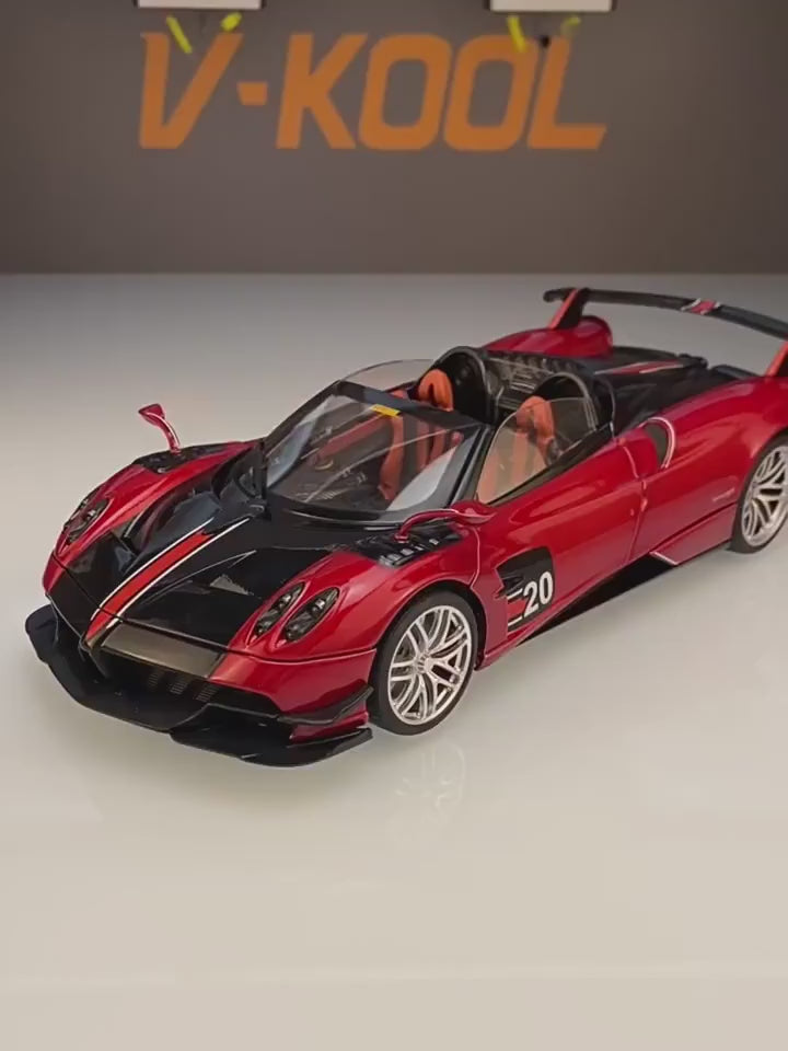 Miniatura Pagani Huayra BC 1:18 em Metal – Carro Esportivo Diecast com Som e Luz, Supercarro de Luxo Colecionável