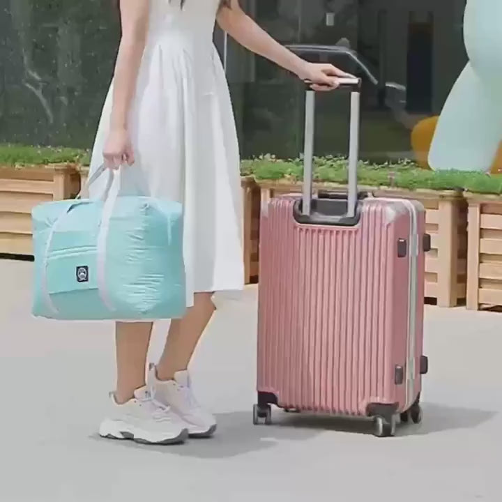 Bolsa de Viagem Dobrável – Leve, Grande Capacidade, Ideal para Avião, Academia e Fim de Semana